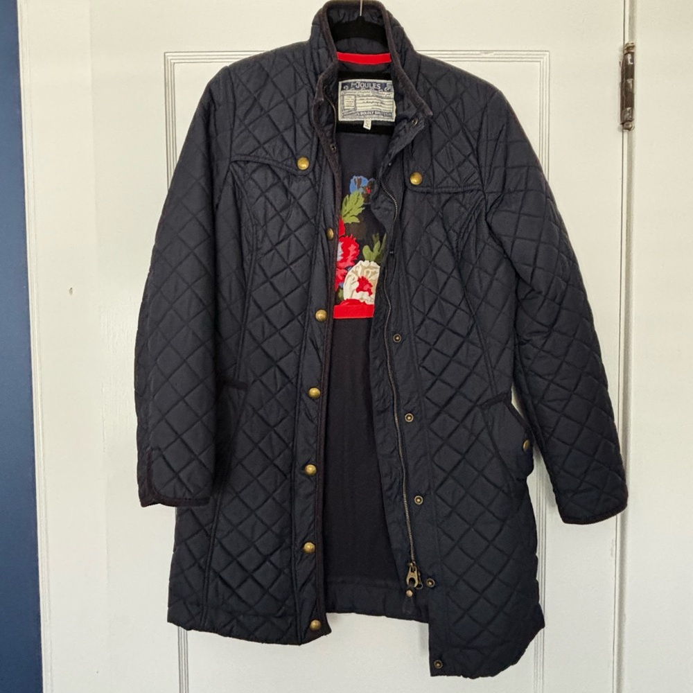 Joules padded long coat. Size 4.